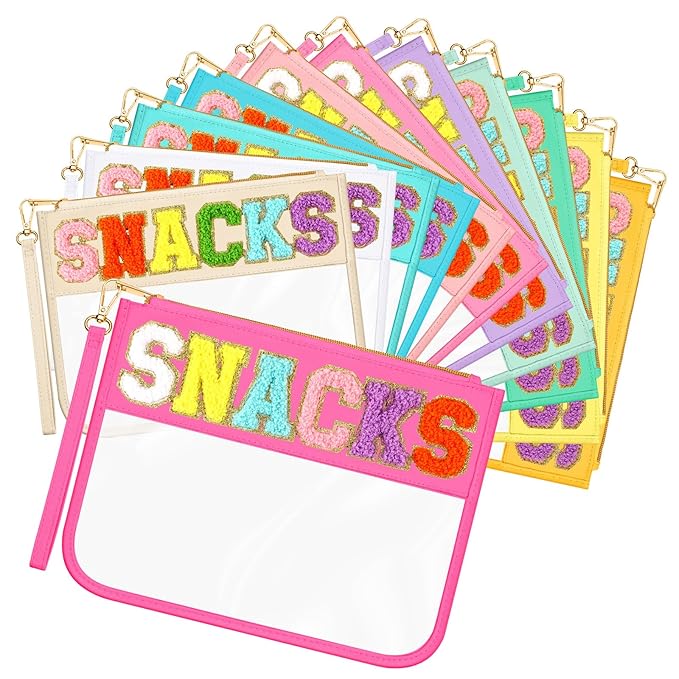 SNACKS chenille letter pouch