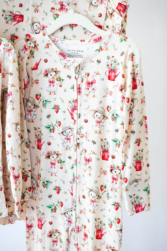 Strawberry Fields Zipper Pajama