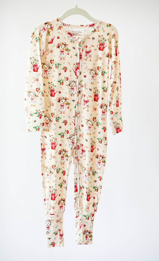 Strawberry Fields Zipper Pajama