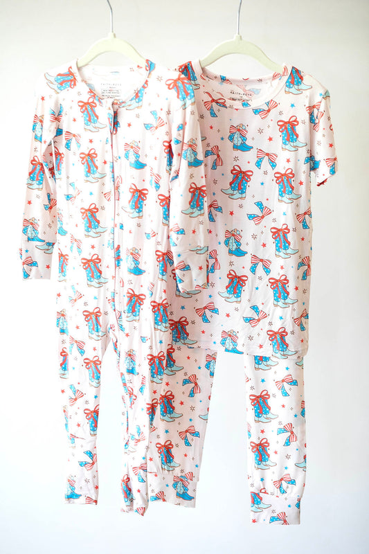 Boots & Bows Two Piece Pajama Set- 40% OFF. FINAL SALE.