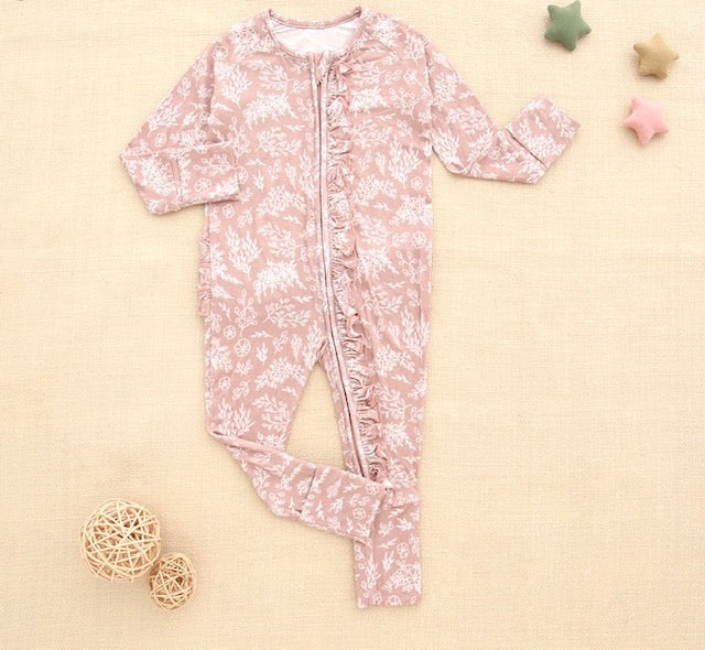 Baby Girl Ruffle Zipper Pajama