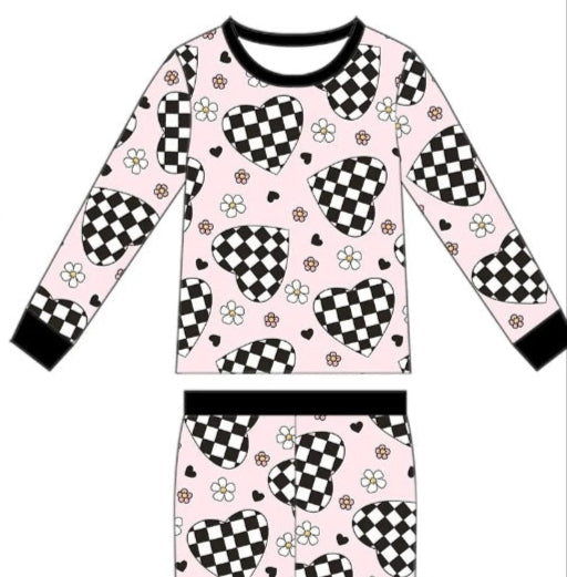 Groovy Heart Pajamas Two Piece Set
