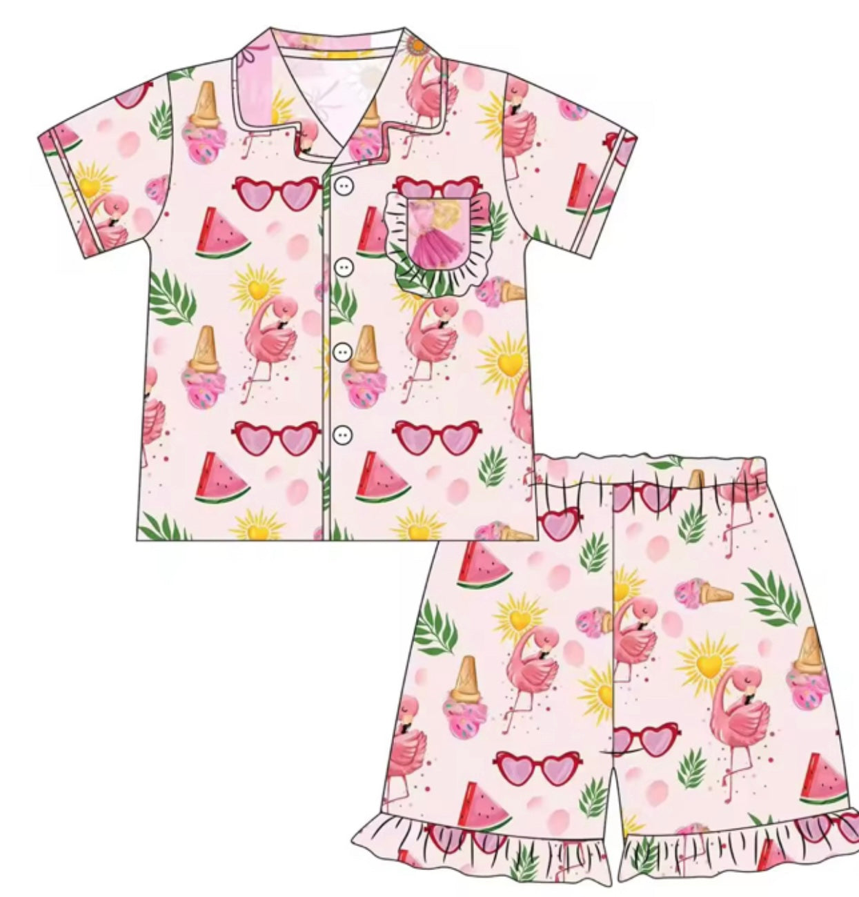 Girls Tutti Futti Short Set Pajama