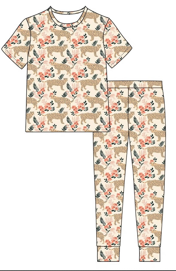 Girls Sunset Safari Two Piece Pajama Set