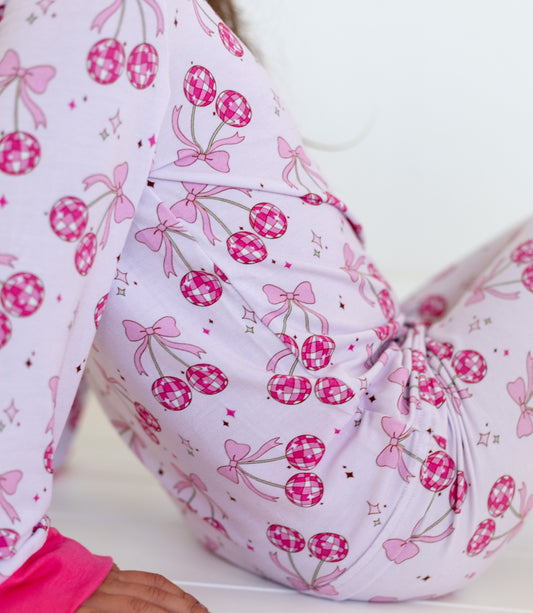 Cherry Disco Pajamas Two Piece Set