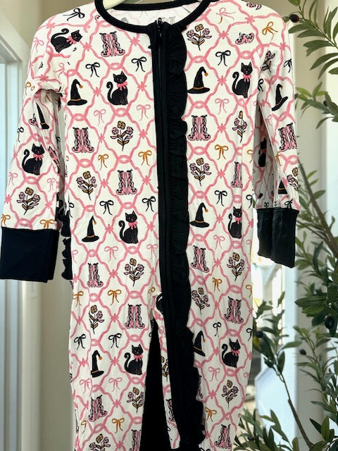 Moonlit Meows Zipper Pajama