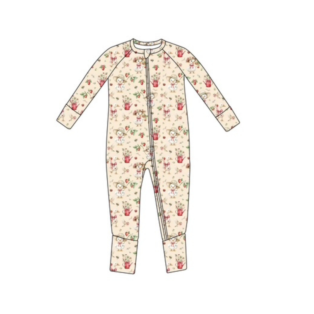 Strawberry Fields Zipper Pajama