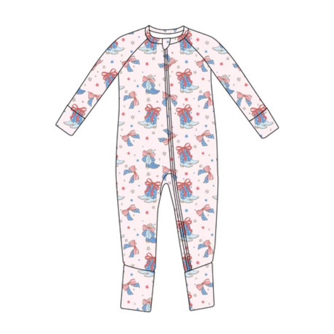 Boots & Bows Zipper Pajama