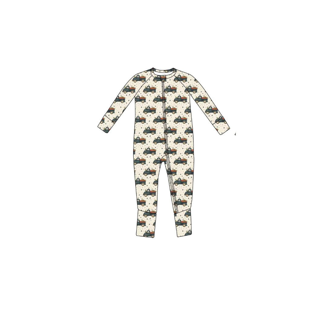Boy's Bunny Pickup Truck Zipper Pajama