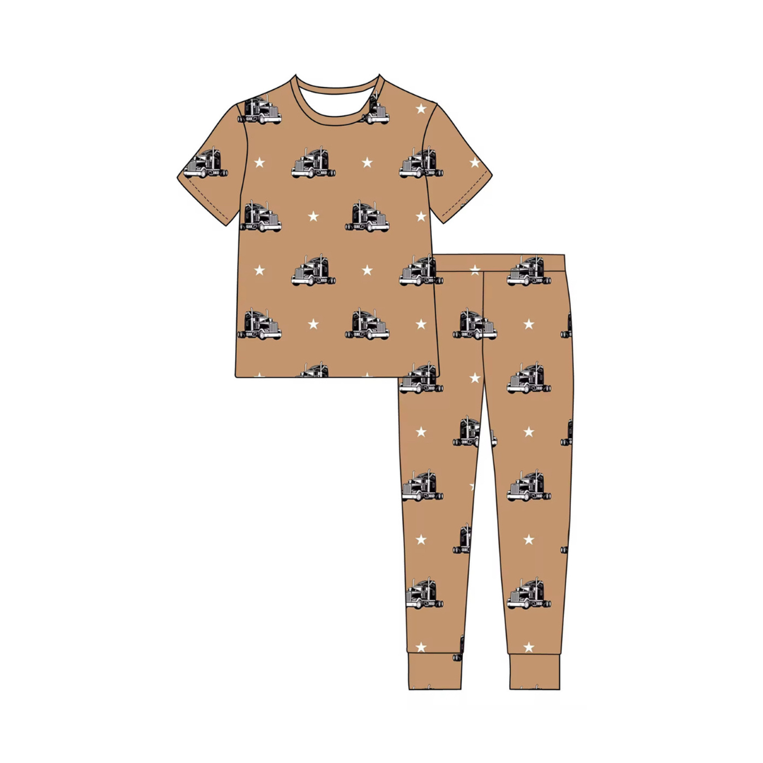 Boys 18-Wheeler Two Piece Pajama Set